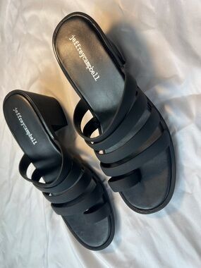 Jeffrey Campbell Black Heeled Mules (USA Size: 8 /EUR: 39).